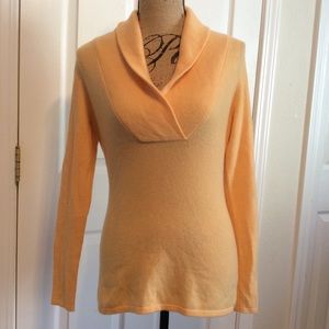 Kirkland cashmere wrap bust front long length long sleeved Winter peach sweater